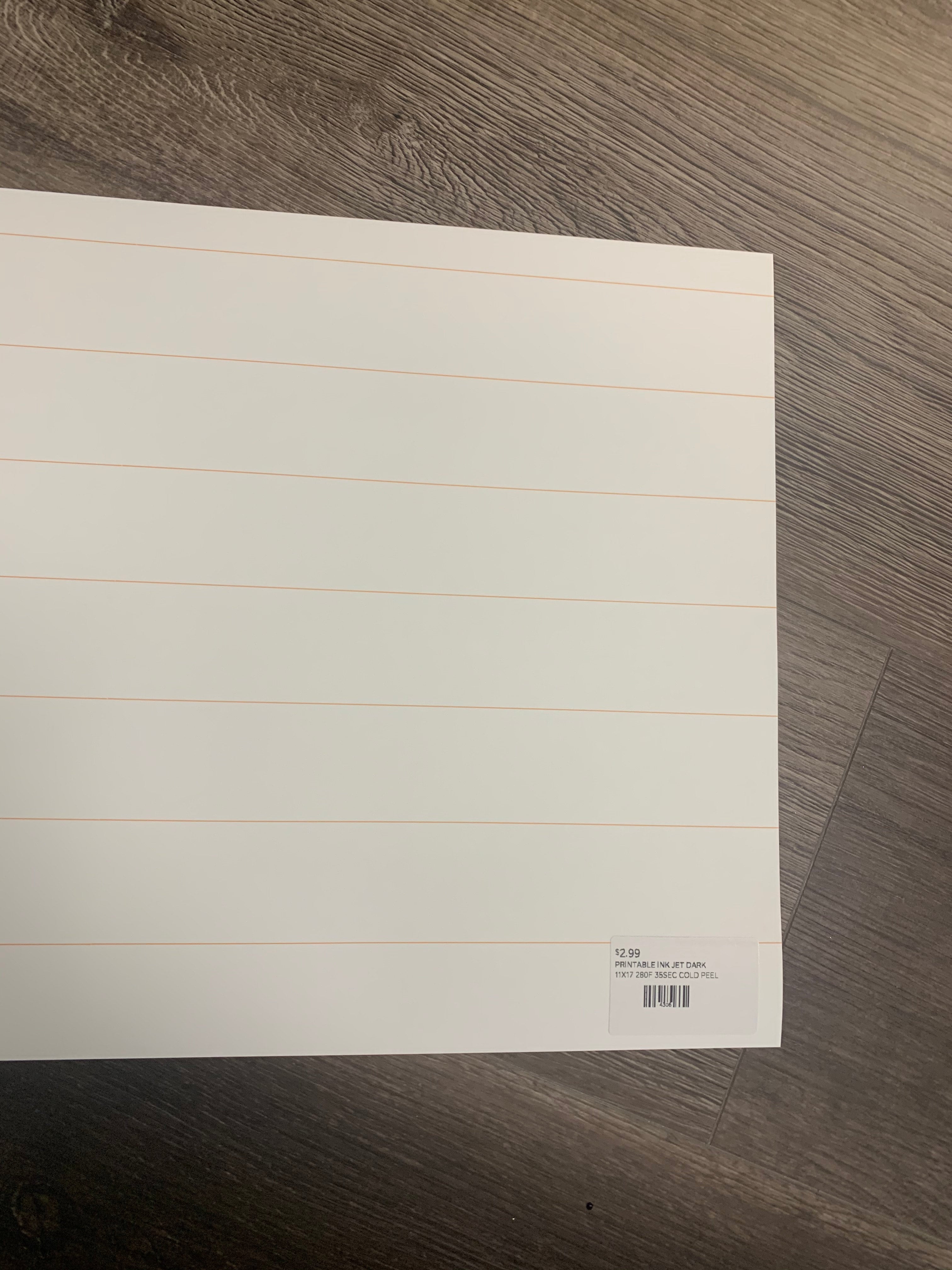 PRINTABLE INKJET DARK 11X17 Vinyl Tyme