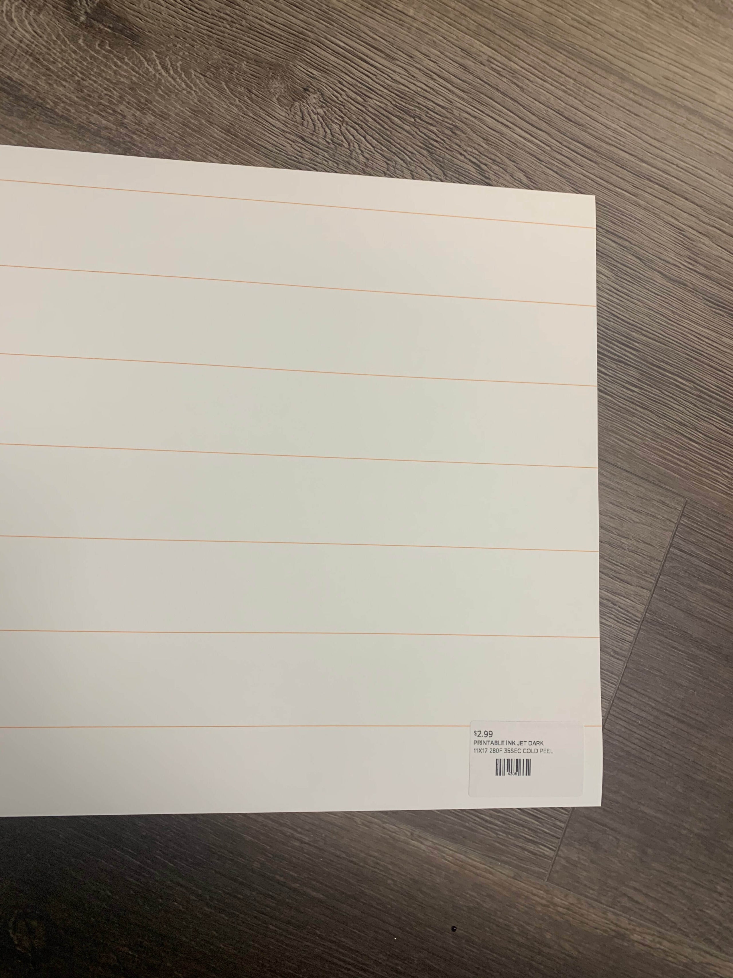 STRETCH PRINTABLE INK JET DARK 11X17 Vinyl Tyme